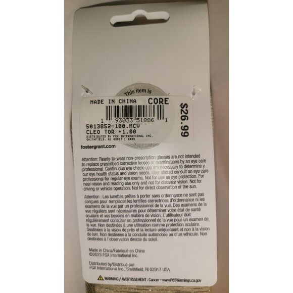 Magnivision by Foster Grant Reading Glasses with Case 1.00 Mag NWT - Picture 3 of 3